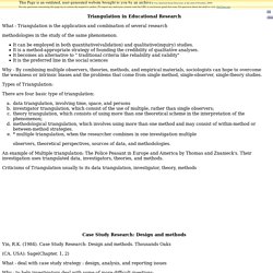 Triangulation in Educational Research