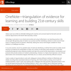 OneNote—triangulation of evidence for learning and building 21st-century skills