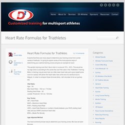 Heart Rate Formulas for Triathletes - D3 Multisport