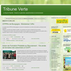 Métiers et formation blog Tribune Verte