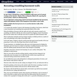 Recoating crumbling basement walls - tribunedigital-chicagotribune
