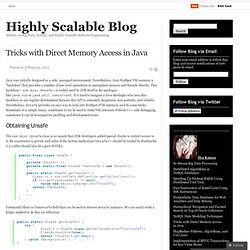 Tricks with Direct Memory Access in Java « Highly Scalable Blog