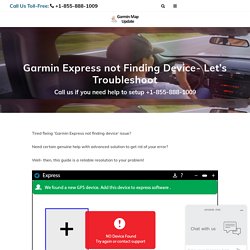 Tricks to fix Garmin Express not finding device Error