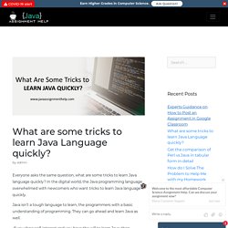 What are best tricks to learn Java language quickly?