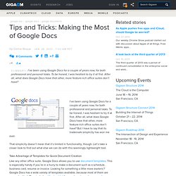 Tips and Tricks: Making the Most of Google Docs