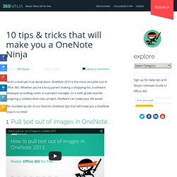 10 tips & tricks that will make you a OneNote Ninja
