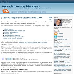 7 tricks to simplify your programs with LINQ