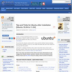 Tips and Tricks for Ubuntu after Installation