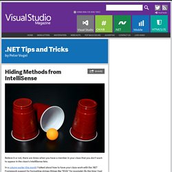 .NET Tips and Tricks Blog by Peter Vogel