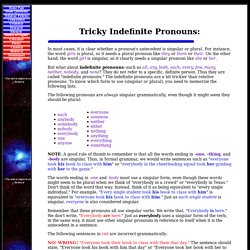 Tricky Indefinite Pronouns