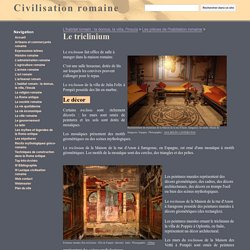 Le triclinium - Civilisation romaine