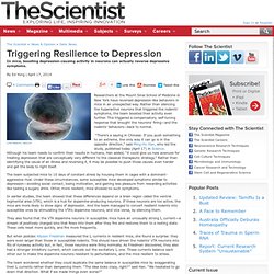 Triggering Resilience to Depression