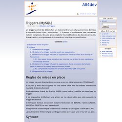 Triggers (MySQL) - All4Dev