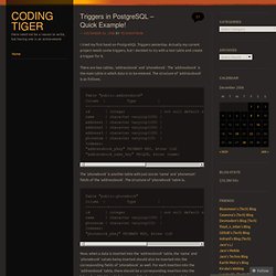 Triggers in PostgreSQL – Quick Example! « coding tiger