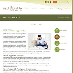 The Top Five Stress Triggers for Guys - Sauk Prairie Healthcare