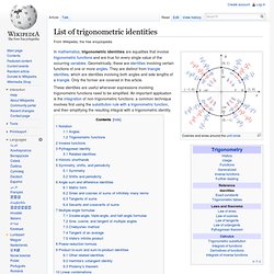 List of trigonometric identities