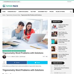 Trigonometry Word Problems with Solutions – Tutorpace