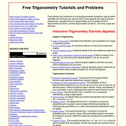 Free Trigonometry Tutorials and Problems