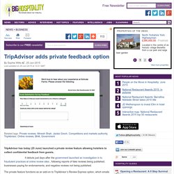 TripAdvisor adds private feedback option