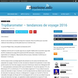 TripBarometer - tendances de voyage 2016