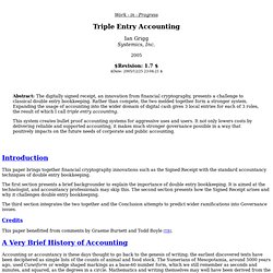 Triple Entry Accounting