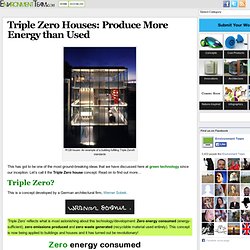 Triple Zero Houses: Produce More Energy than Used
