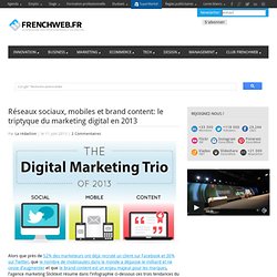 Réseaux sociaux, mobiles et brand content: le triptyque du marketing digital en 2013