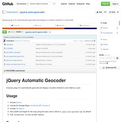 jQuery Automatic Geocoder