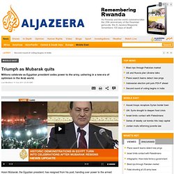 Egypt celebrates as Mubarak resigns - Middle East