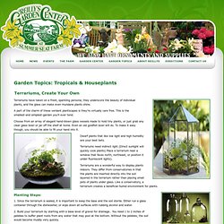Garden Topics:Tropical Plants and House Plants, Terrariums, Create Your Own - Reilly's Summer Seat Farm & Garden Center in Pittsburgh