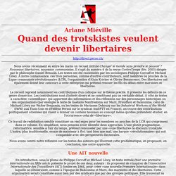 Trotskistes et libertaires ? Débat Anne Miéville (Direct- AIT Suisse), Philippe Corcuff (LCR)