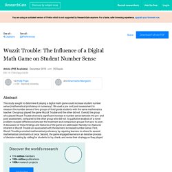 The Influence of a Digital Math Game on Student Number Sense