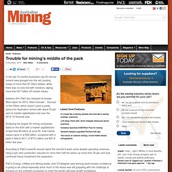 Trouble for mining's middle of the pack