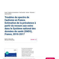 Troubles du spectre de l'autisme en France. Estimation de la prévalence à partir du recours aux soins dans le Système national des données de santé (SNDS), France, 2010-2017