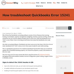 How to troubleshoot Quickbooks Error 15241 - Accountwizy