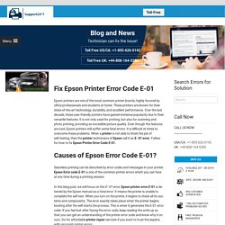 Troubleshoot Epson Printer Error Code E-01 right away