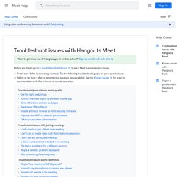 Troubleshoot issues with Hangouts Meet - Meet Help