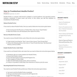 How to Troubleshoot Mozilla Firefox? - norton.com/setup