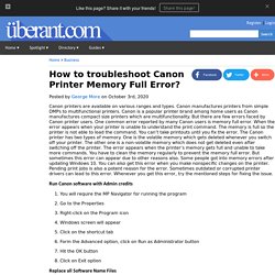 How to troubleshoot Canon Printer Memory Full Error?