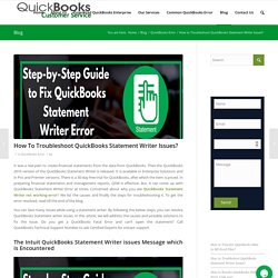 How to Troubleshoot QuickBooks Statement Writer Issues?