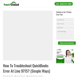 How To Resolve QuickBooks Error At Line 9715?