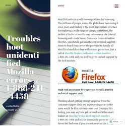 Troubleshoot unidentified Mozilla errors @ 1-888-241-4458