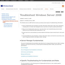 Troubleshoot Windows Server 2008