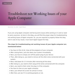 Troubleshoot not Working Issues of your Apple Computer - Apple Repair