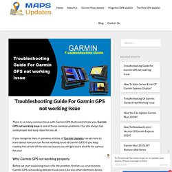 Troubleshooting Guide For Garmin GPS not working Issue