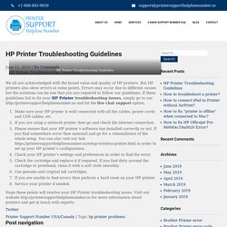 HP Printer Troubleshooting Guidelines