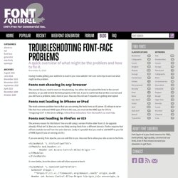 Troubleshooting Font-Face Problems