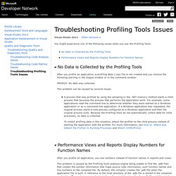 Troubleshooting Profiling Tools Issues