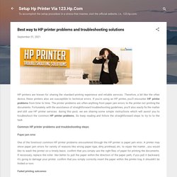 Best way to HP printer problems and troubleshooting solutions