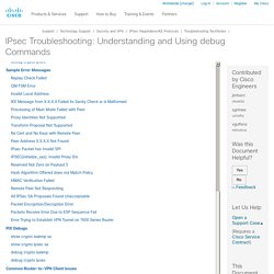 IPsec Troubleshooting: Understanding and Using debug Commands